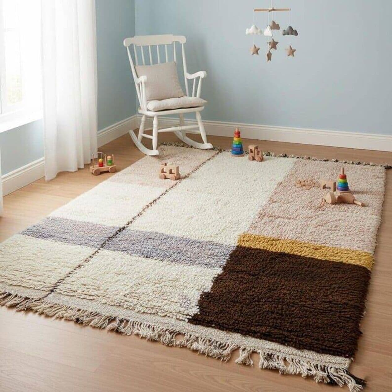 Ręcznie tkany dywan 150x250 cm, wełna, wielokolorowy, Maroko - 205187