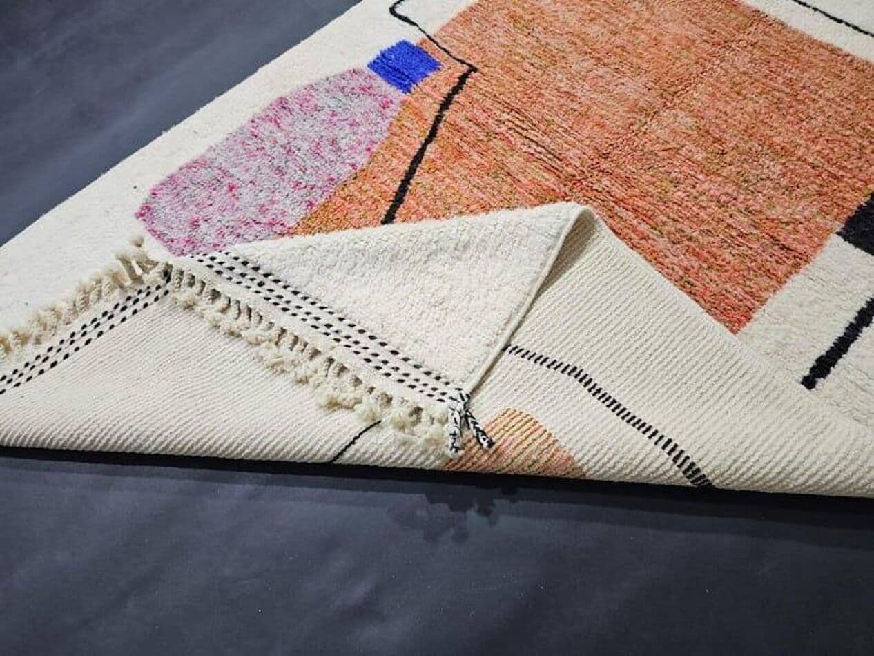 Ręcznie tkany dywan 100x200 cm, wełna, multikolor, Maroko - 205153