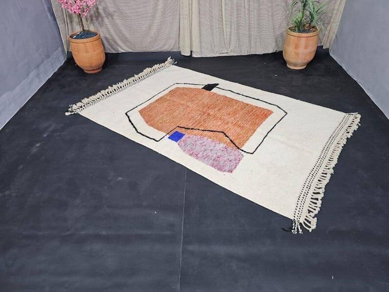 Ręcznie tkany dywan 150x250 cm, wełna, multikolor, Maroko - 205069