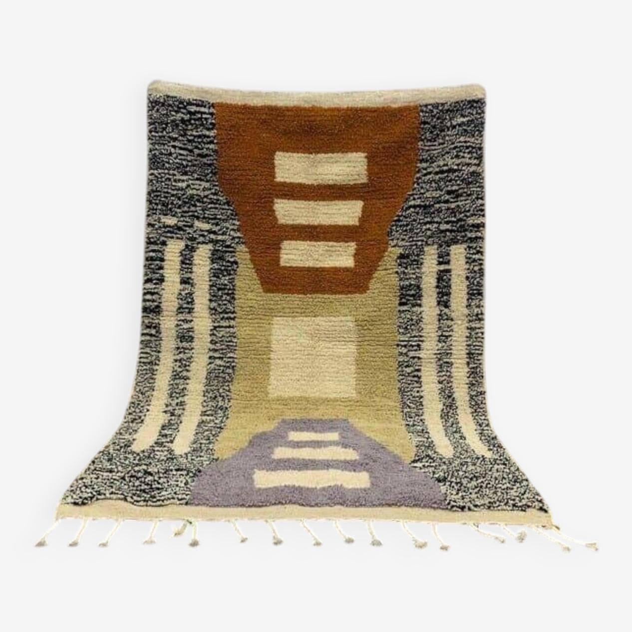 Ręcznie tkany dywan 100x200 cm, wełna, multikolor, kraj nieznany - 205045