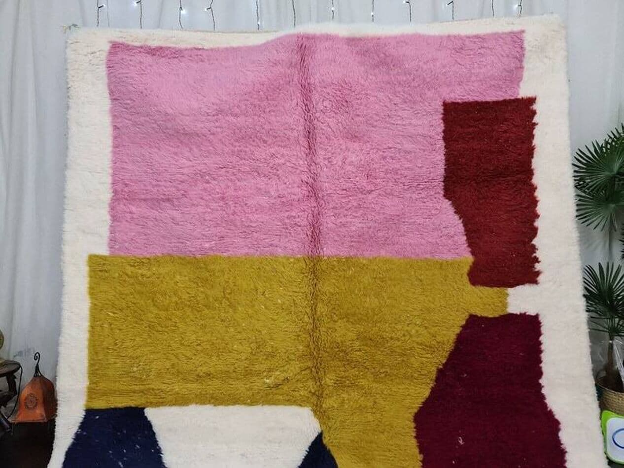 Ręcznie tkany dywan 100x200 cm, wełna, multikolor, Maroko - 205042