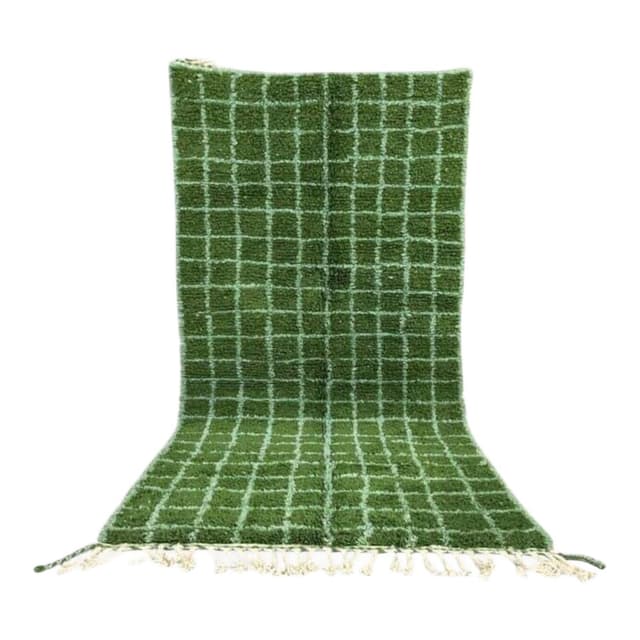 Ręcznie tkany dywan 160x240 cm, wełna, zielony, Maroko - WYMIARY