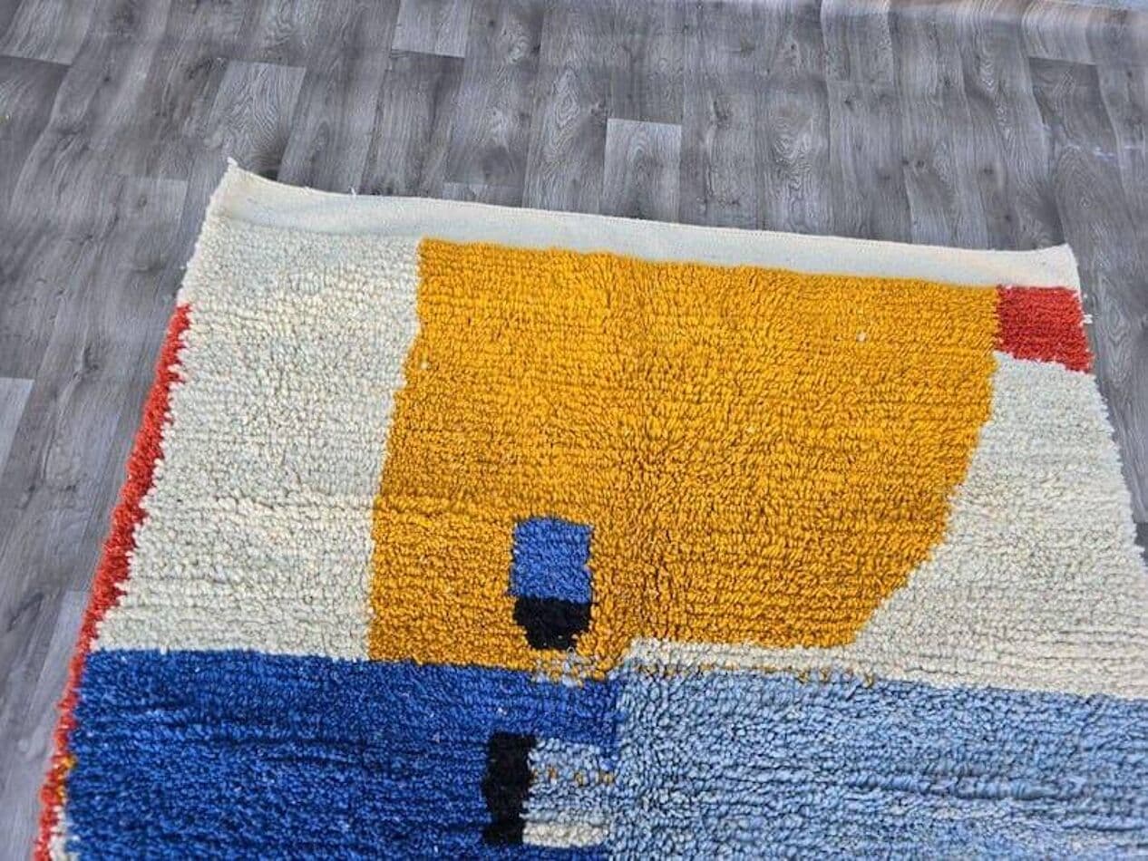 Ręcznie tkany dywan 140x260 cm, wełna, multikolor, Maroko - 204974