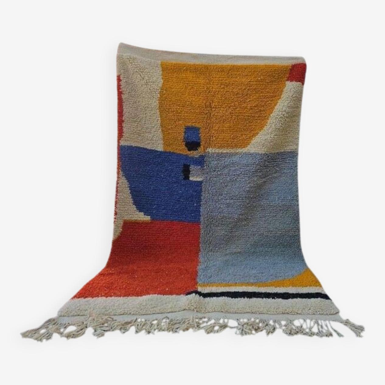 Ręcznie tkany dywan 140x260 cm, wełna, multikolor, Maroko - 204971