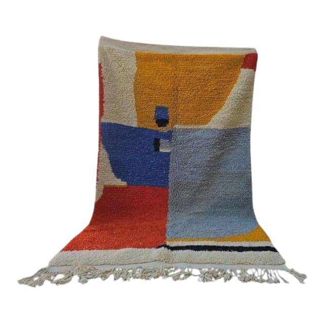 Ręcznie tkany dywan 140x260 cm, wełna, multikolor, Maroko - WYMIARY