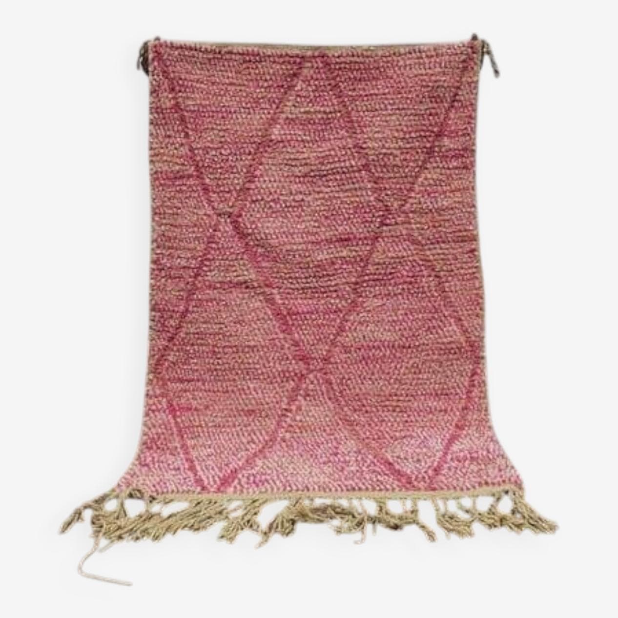 Ręcznie tkany dywan 140x260 cm, wełna, różowy, Maroko - 204943