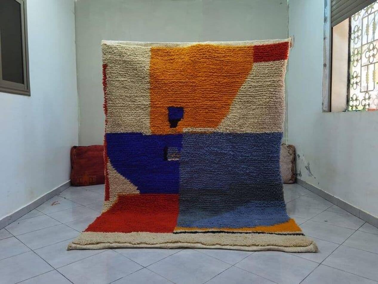 Ręcznie tkany dywan 150x250 cm, wełna, multikolor, Maroko - 204936