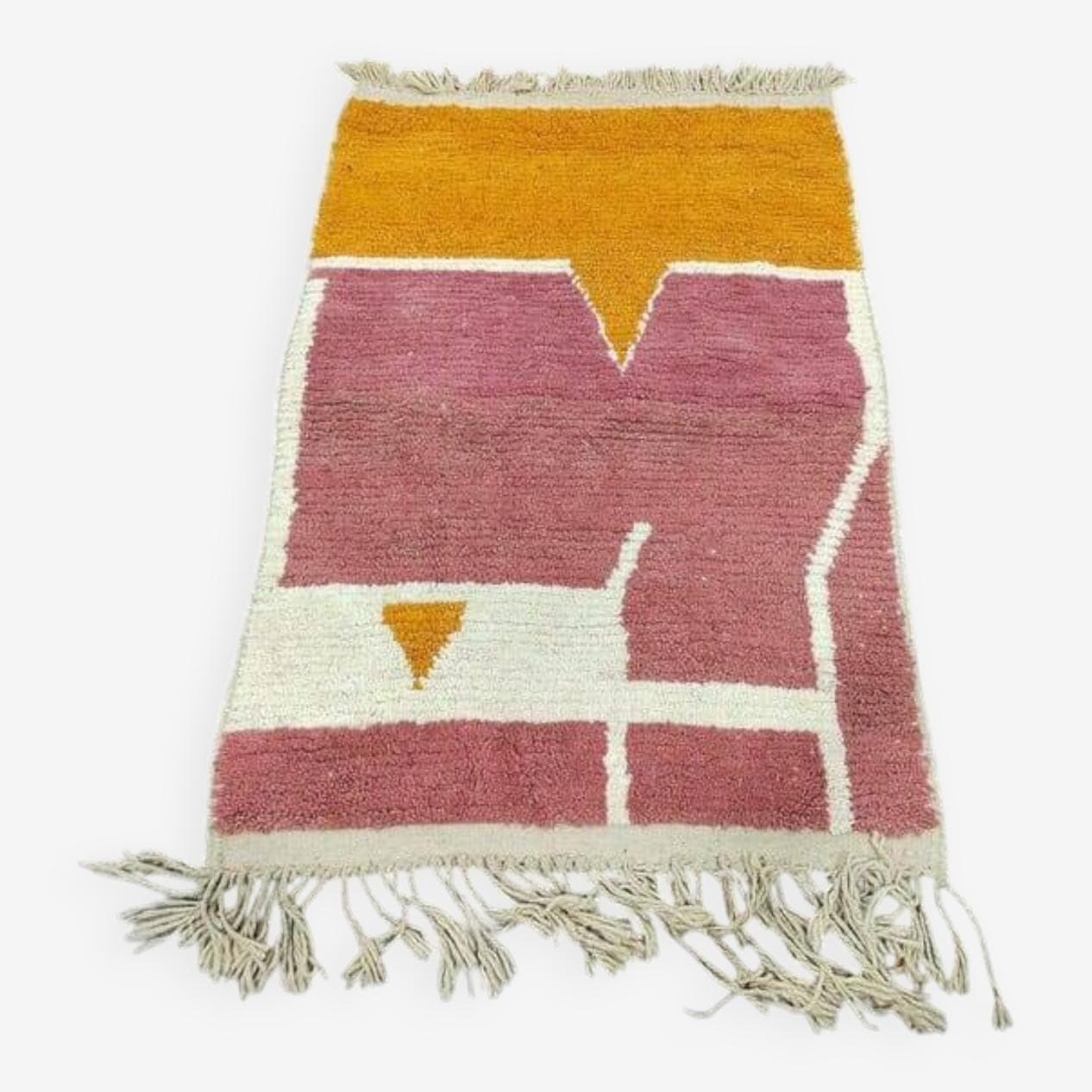 Ręcznie tkany dywan 100x200 cm, wełna, multikolor, Maroko - 204867