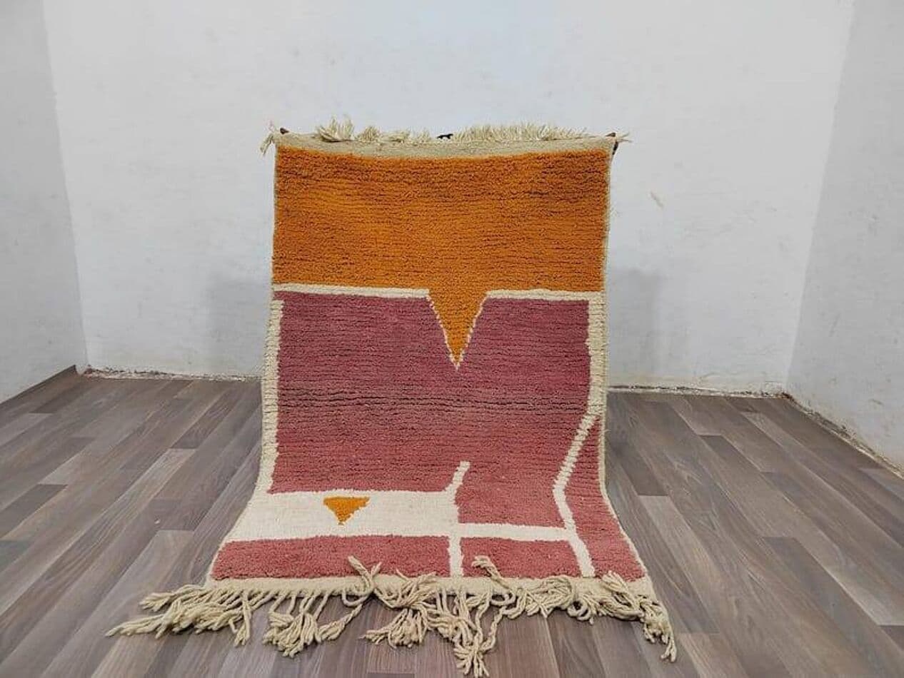 Ręcznie tkany dywan 100x200 cm, wełna, multikolor, Maroko - 204873