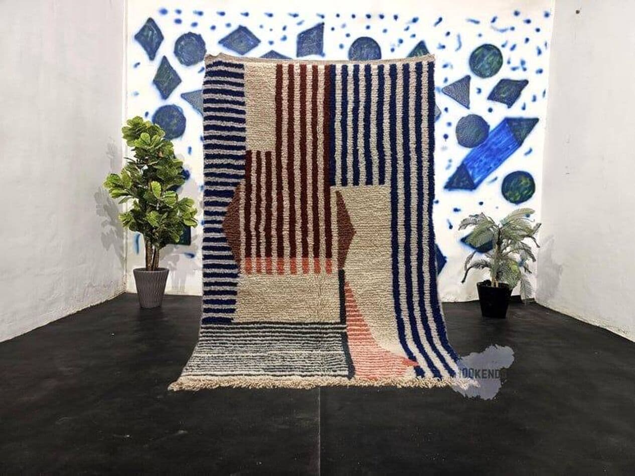 Ręcznie tkany dywan 150x250 cm, wełna, multikolor, Maroko - 204855