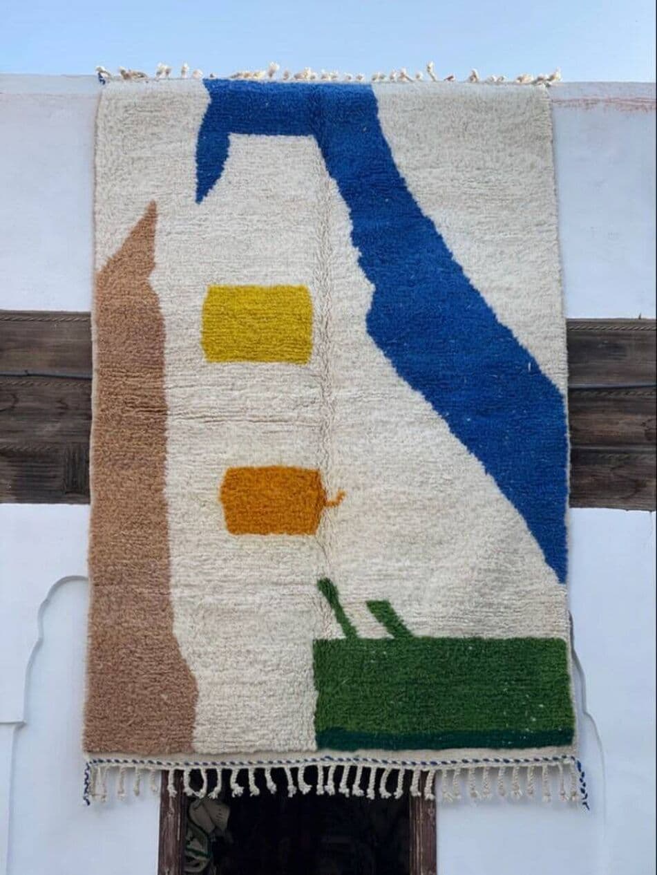 Ręcznie tkany dywan 160x240 cm, wełna, wielokolorowy, Maroko - 204815