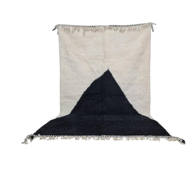 Ręcznie tkany dywan 150x250 cm, wełna, biały, czarny, Maroko - WYMIARY