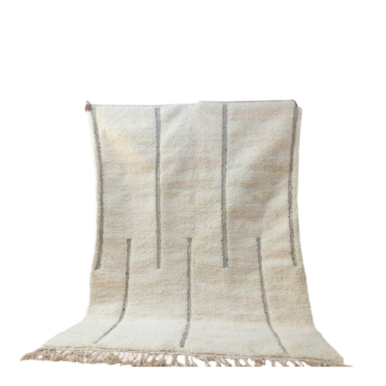 Ręcznie tkany dywan 200x300 cm, wełna, biały, Maroko