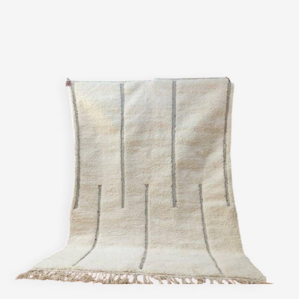 Ręcznie tkany dywan 200x300 cm, wełna, biały, Maroko - 204756