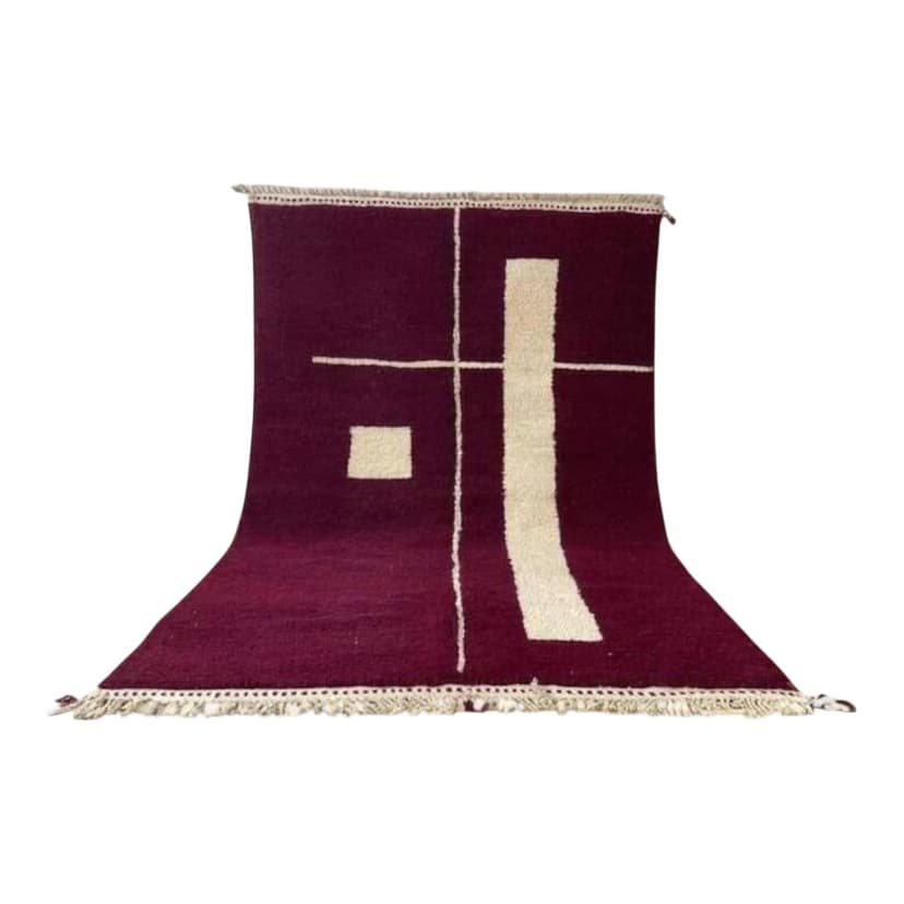 Ręcznie tkany dywan 200x300 cm, wełna, bordowy, Maroko