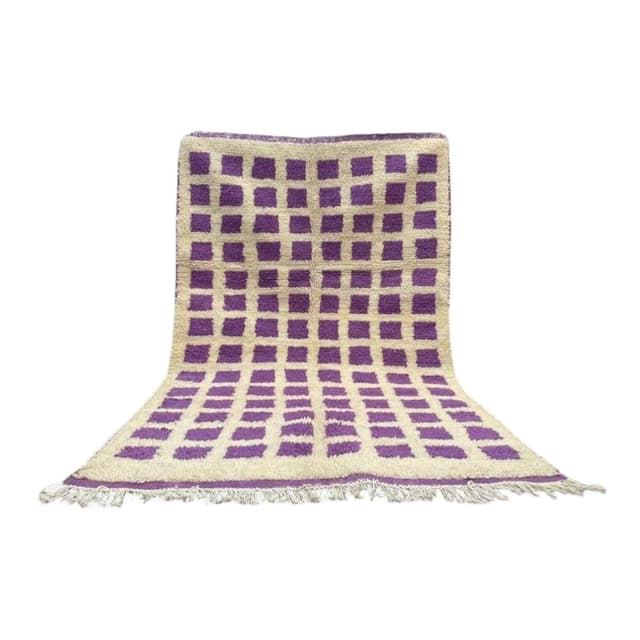 Ręcznie tkany dywan 150x250 cm, wełna, fioletowy, Maroko - WYMIARY