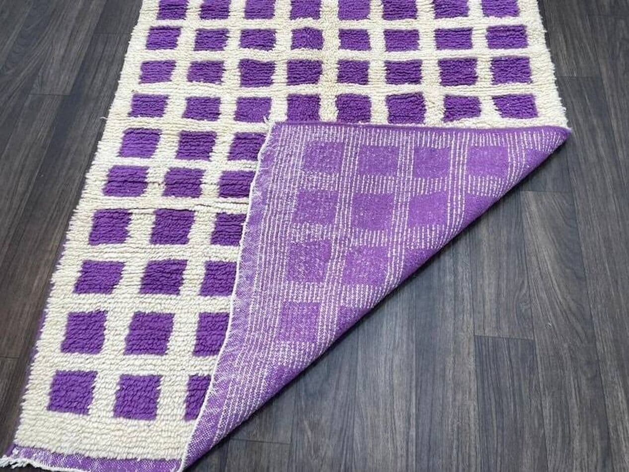 Ręcznie tkany dywan 150x250 cm, wełna, fioletowy, Maroko - 204678