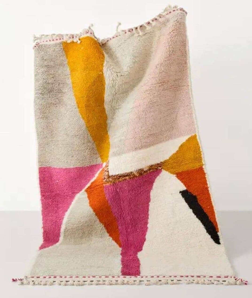 Ręcznie tkany dywan 200x300 cm, wełna, multikolor, Maroko - 204643