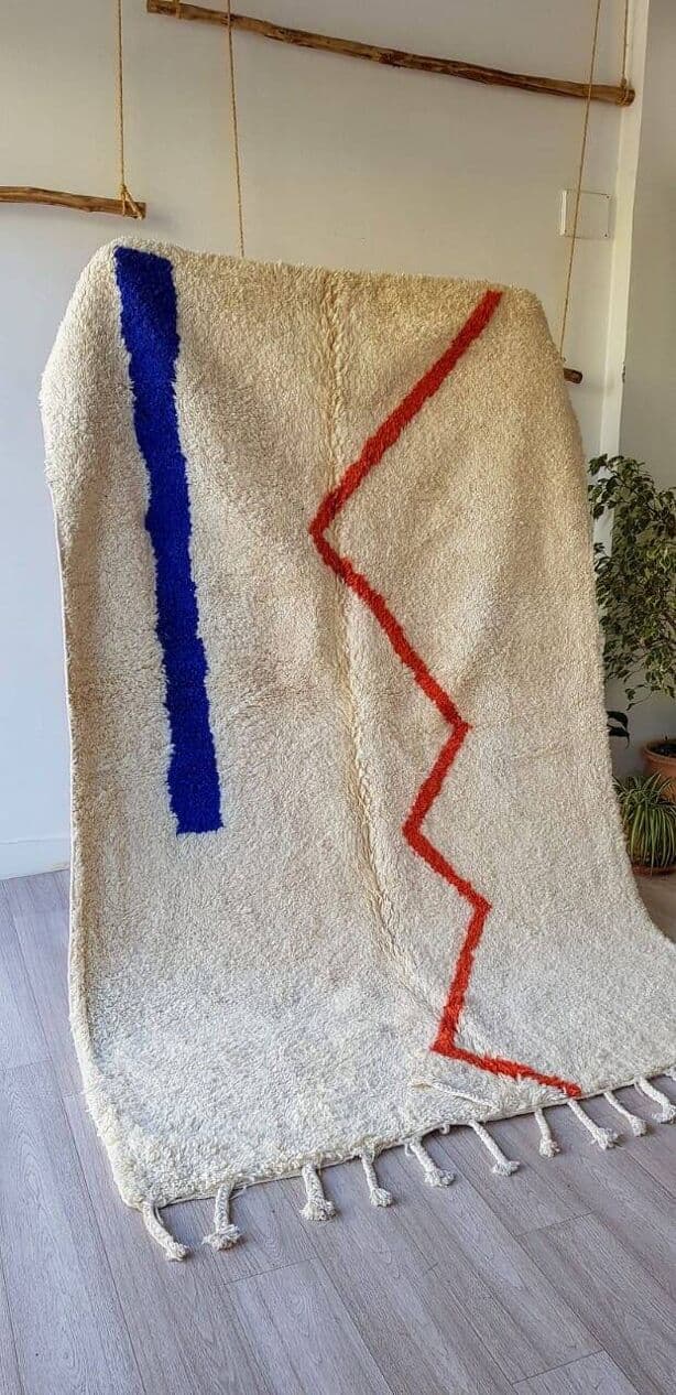 Ręcznie tkany dywan 100x200 cm, wełna, multikolor, Maroko - 204636