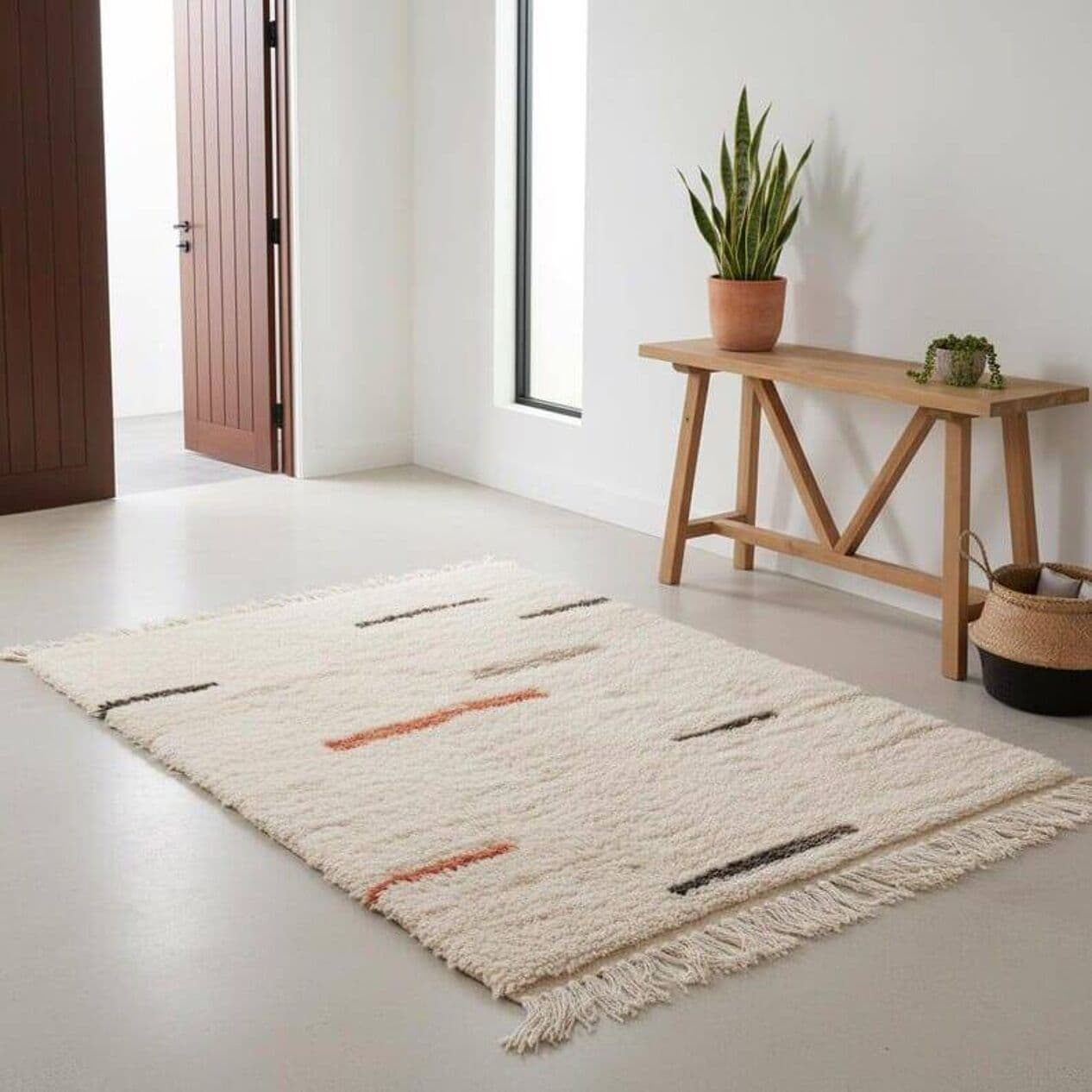 Ręcznie tkany dywan 160x250 cm, wełna, multikolor, Maroko - 204631