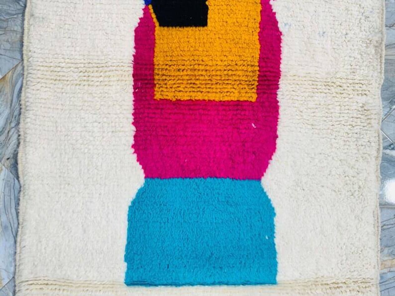 Ręcznie tkany dywan 100x200 cm, wełna, multikolor, Maroko - 204617