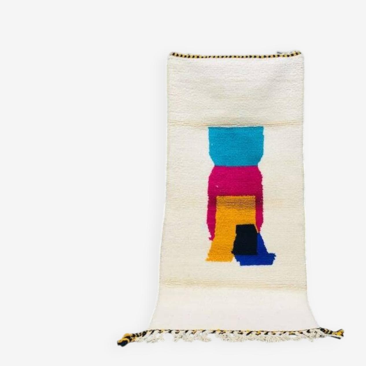 Ręcznie tkany dywan 100x200 cm, wełna, multikolor, Maroko - 204615