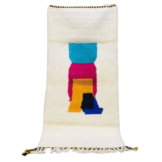 Ręcznie tkany dywan 100x200 cm, wełna, multikolor, Maroko - WYMIARY