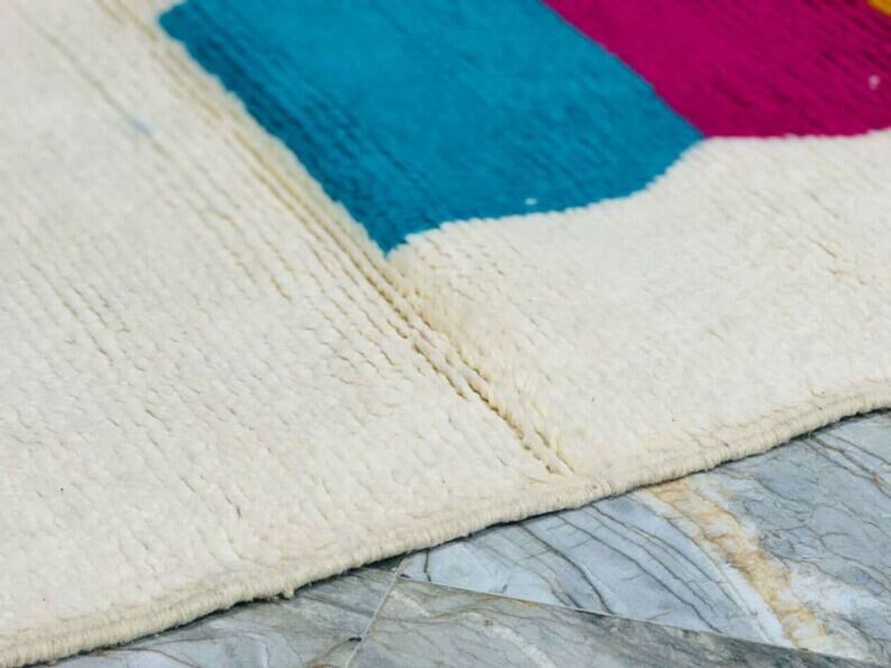 Ręcznie tkany dywan 100x200 cm, wełna, multikolor, Maroko - 204620