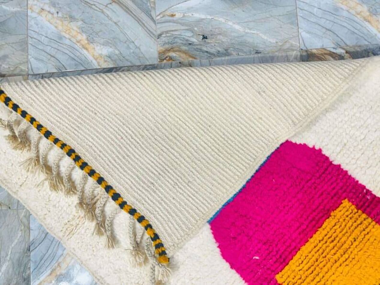 Ręcznie tkany dywan 100x200 cm, wełna, multikolor, Maroko - 204616