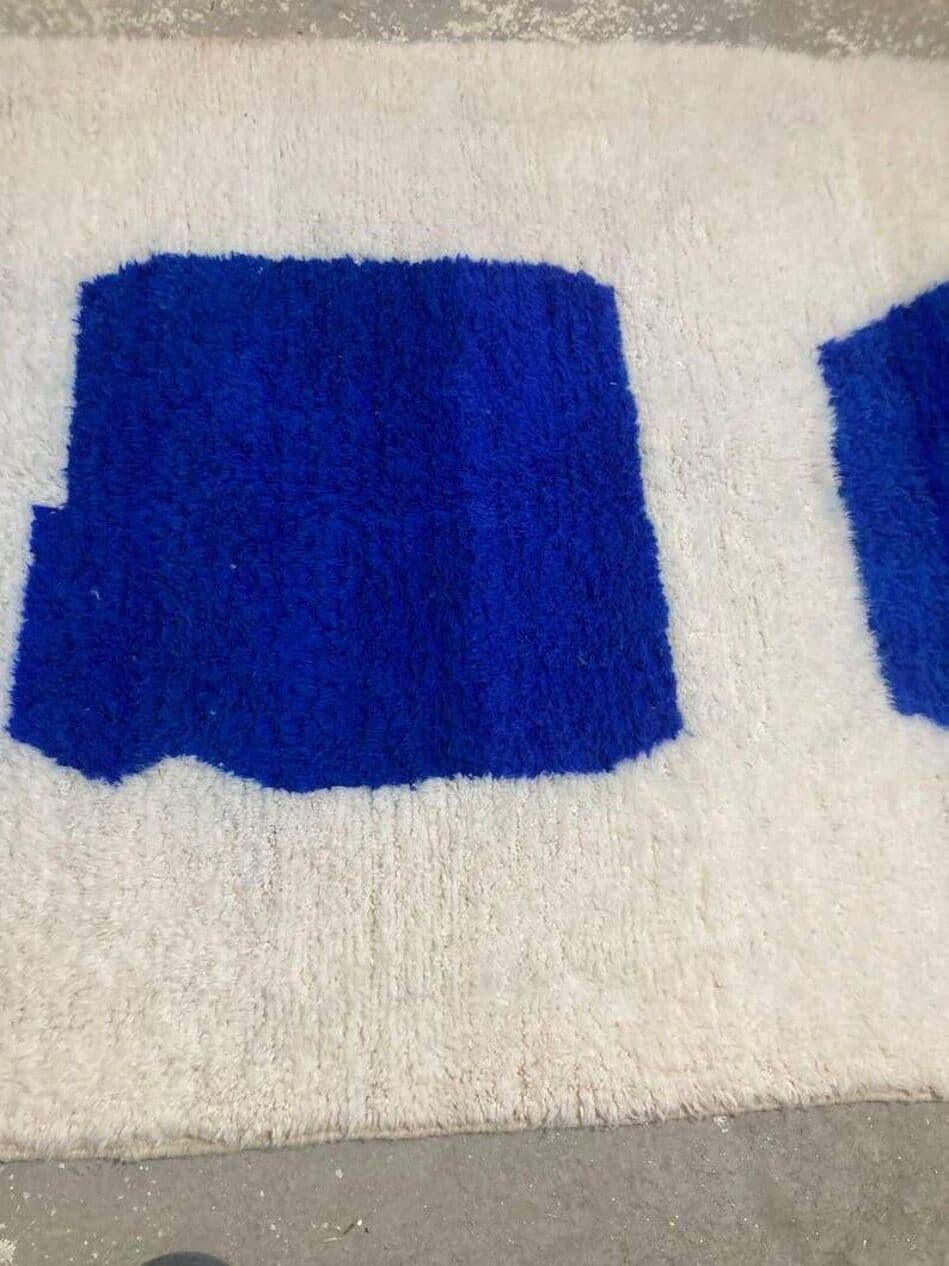Ręcznie tkany dywan 200x300 cm, wełna, biały, niebieski, Maroko - 204590