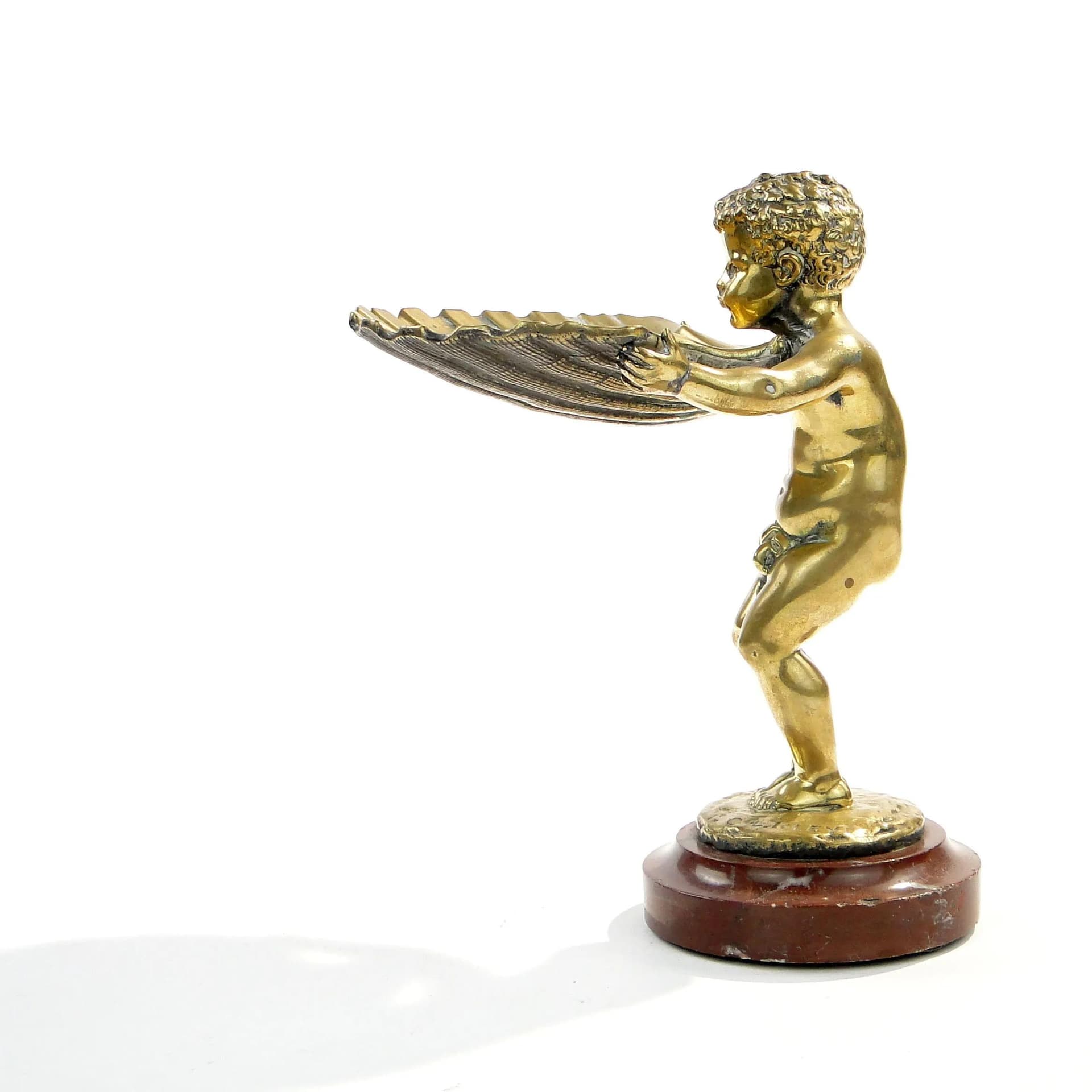 Wizytownik Blackamoor, marmur brązowy ciemny, mosiądz, proj. L. Kley, Francja, lata 20. - 14744