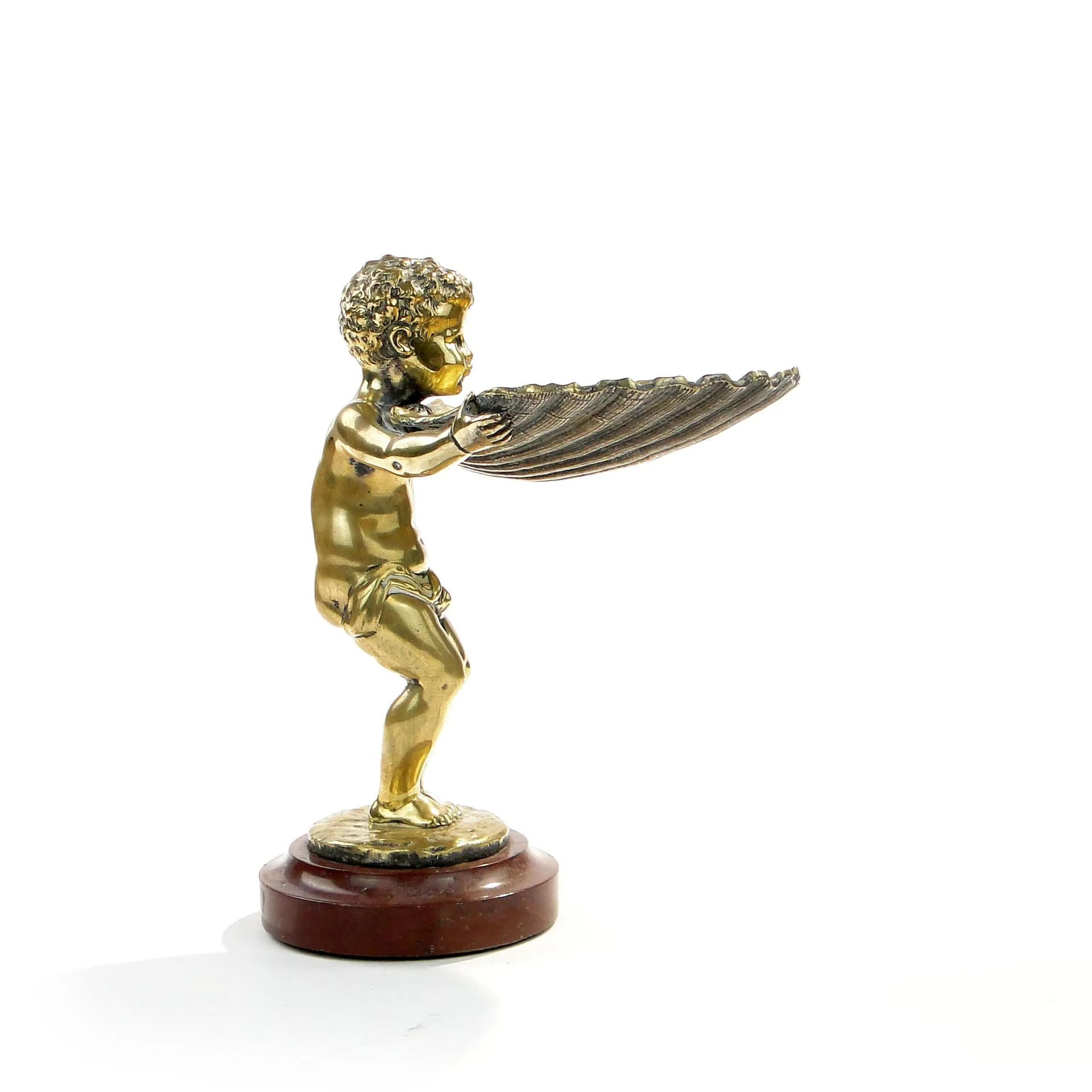 Wizytownik Blackamoor, marmur brązowy ciemny, mosiądz, proj. L. Kley, Francja, lata 20. - 14741