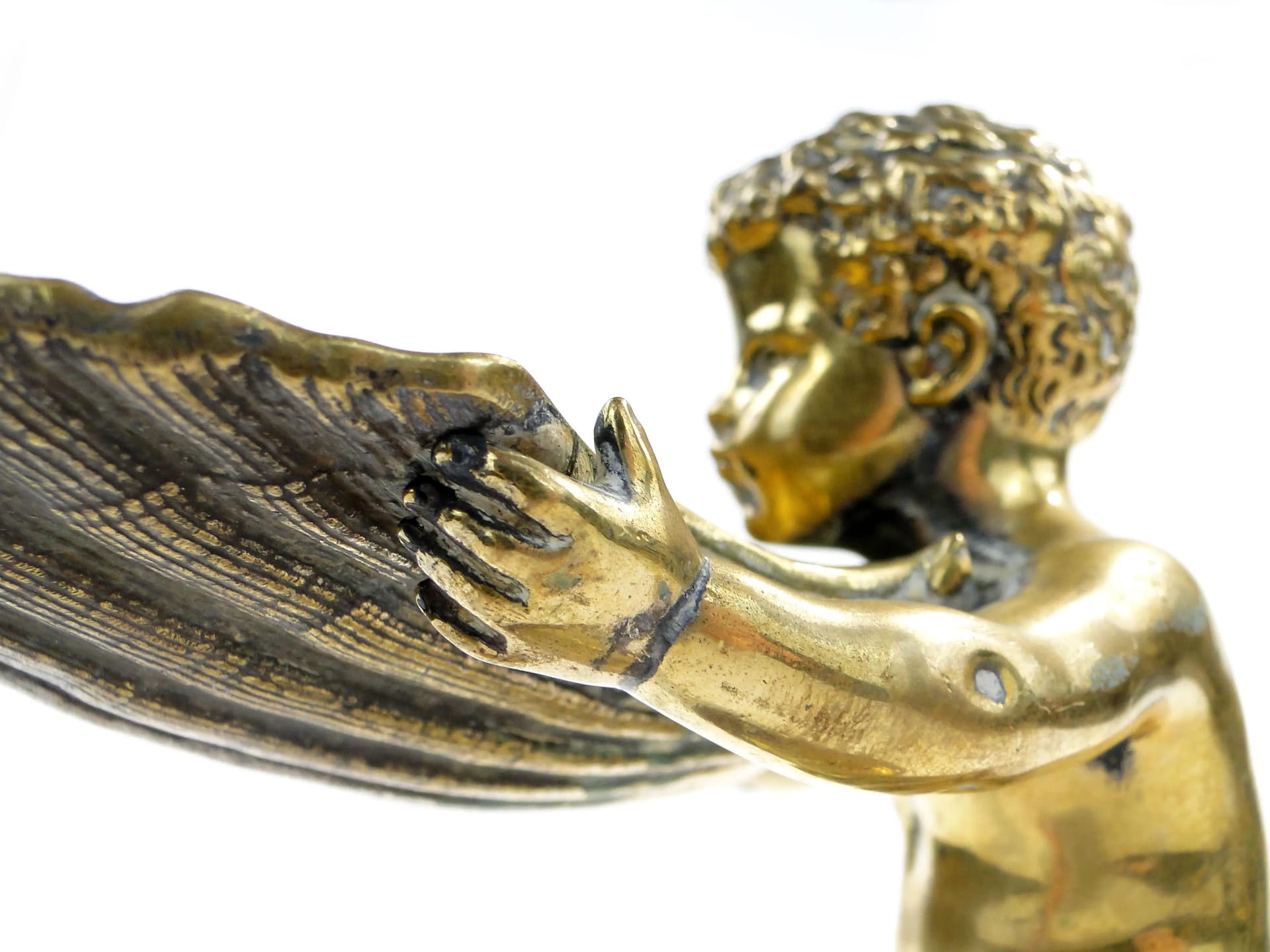 Wizytownik Blackamoor, marmur brązowy ciemny, mosiądz, proj. L. Kley, Francja, lata 20. - 14749