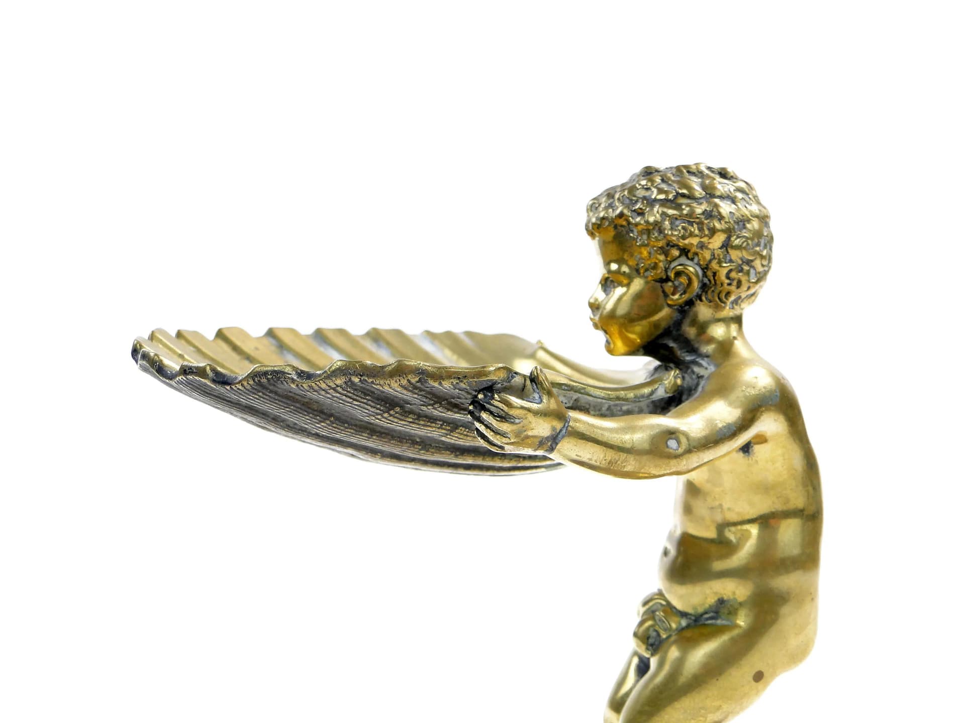 Wizytownik Blackamoor, marmur brązowy ciemny, mosiądz, proj. L. Kley, Francja, lata 20. - 14745