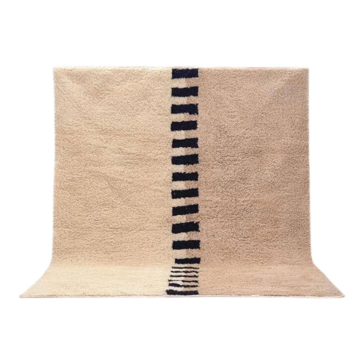 Ręcznie tkany dywan 200x300 cm, wełna, beżowy, czarny, Maroko