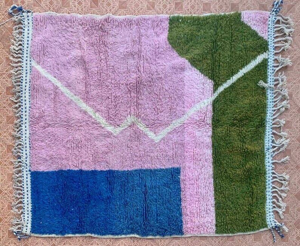 Ręcznie tkany dywan 150x250 cm, wełna, multikolor, Maroko - 204484