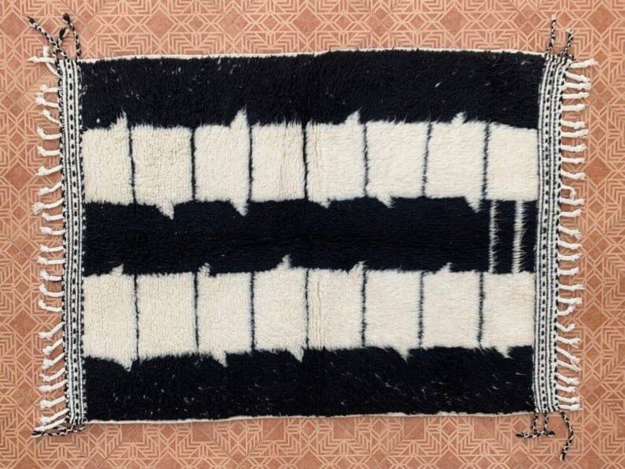 Ręcznie tkany dywan 160x250 cm, wełna, czarny, Maroko - 204471