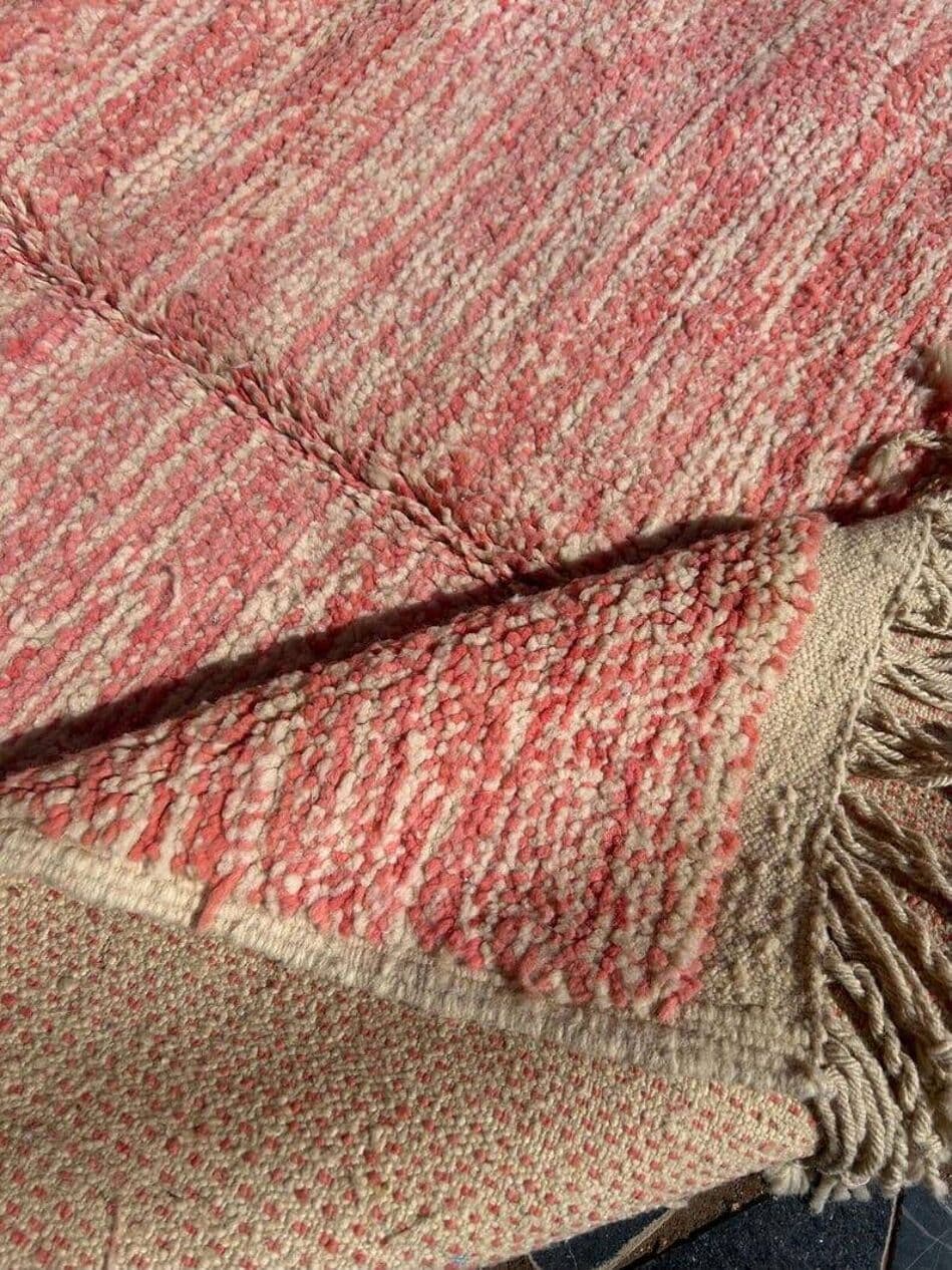 Ręcznie tkany dywan 100x200 cm, wełna, różowy, Maroko - 204431