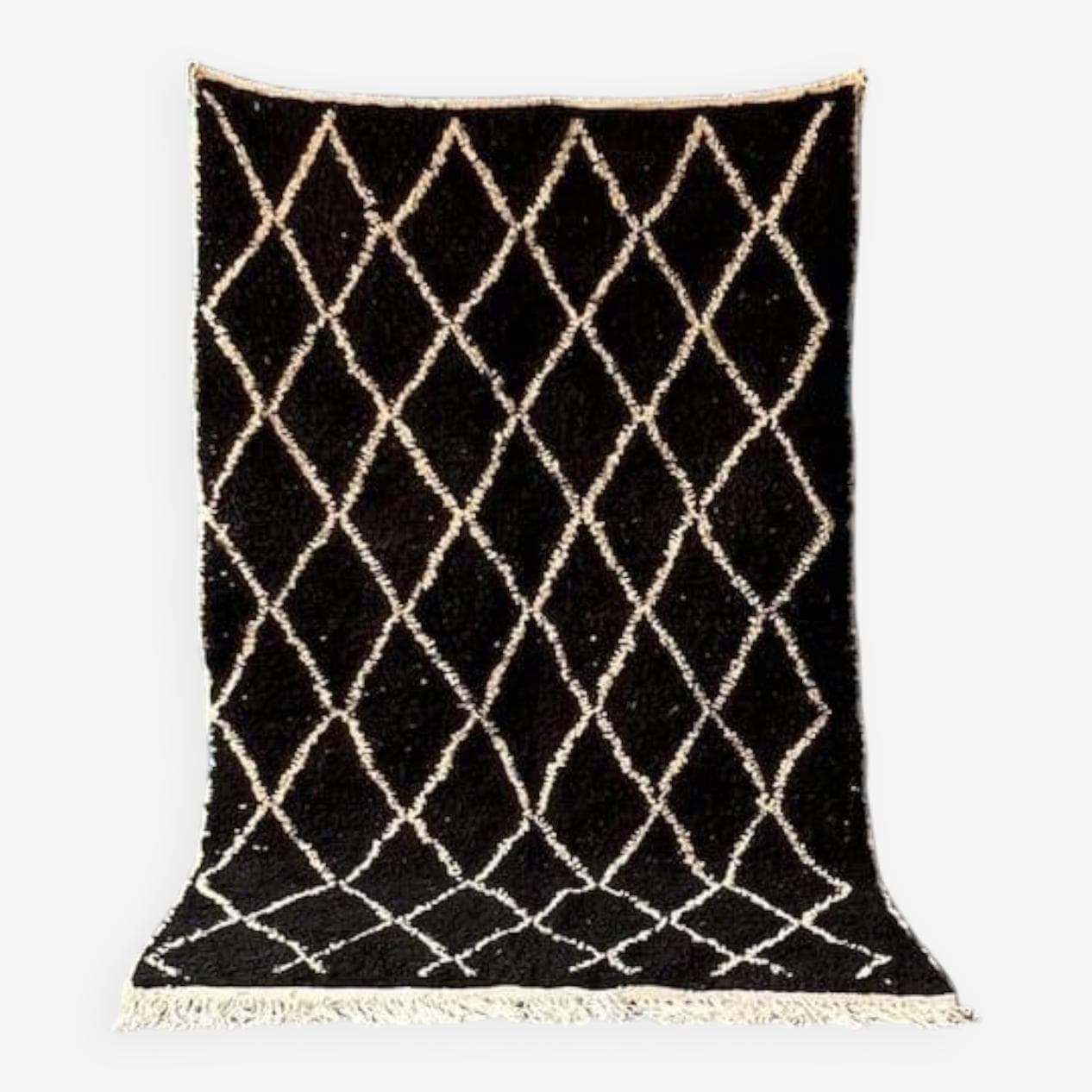 Ręcznie tkany dywan 150x250 cm, wełna, czarny, Maroko - 204421