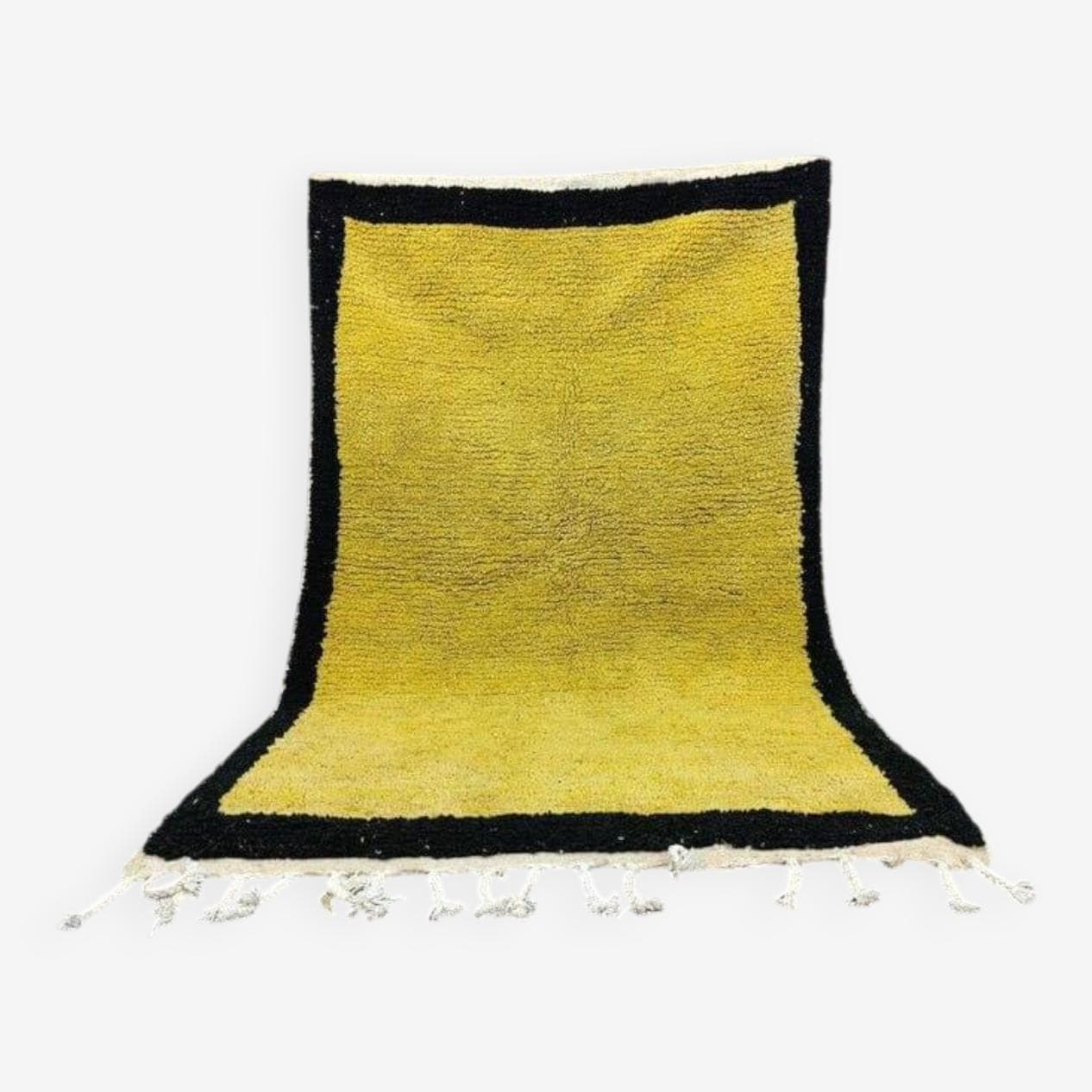 Ręcznie tkany dywan 150x250 cm, wełna, żółty, Maroko - 204396