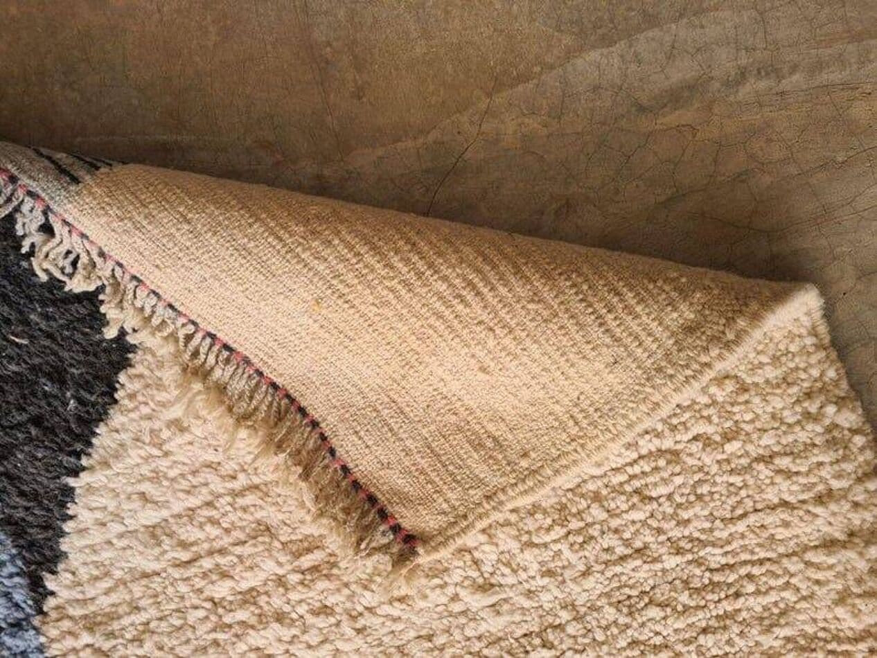 Ręcznie tkany dywan 150x250 cm, wełna, beżowy, czerwony, niebieski, czarny, Maroko - 204394