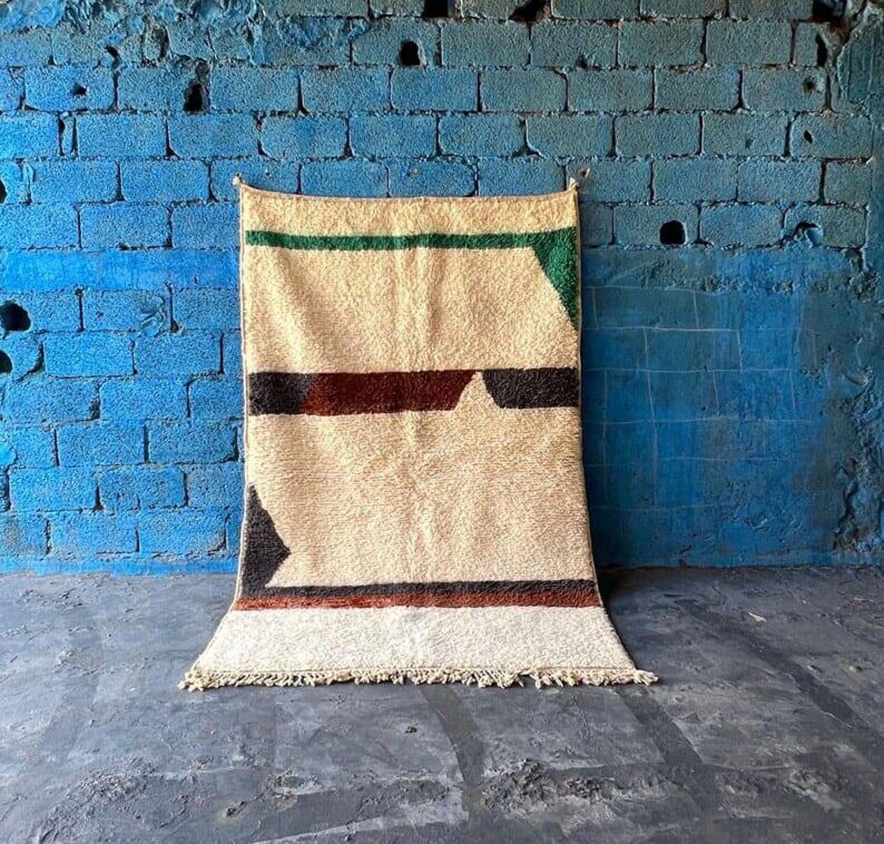 Ręcznie tkany dywan 150x250 cm, wełna, wielokolorowy, Maroko - 204388