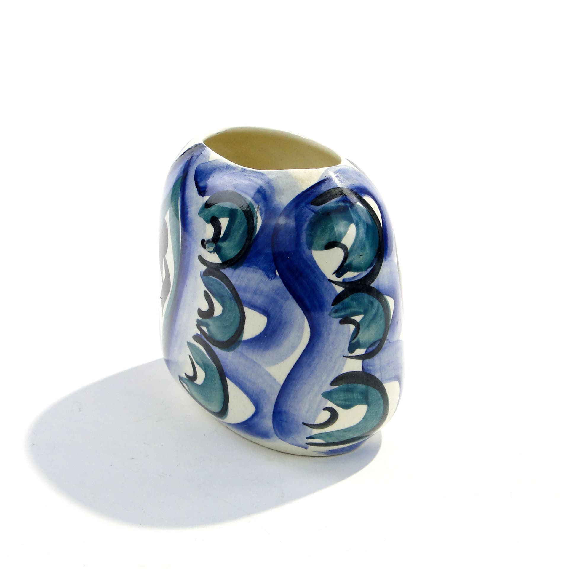 Wazon, biel, ceramika, proj. W. Płażewski, Włocławek, Polska, lata 50. - 1465