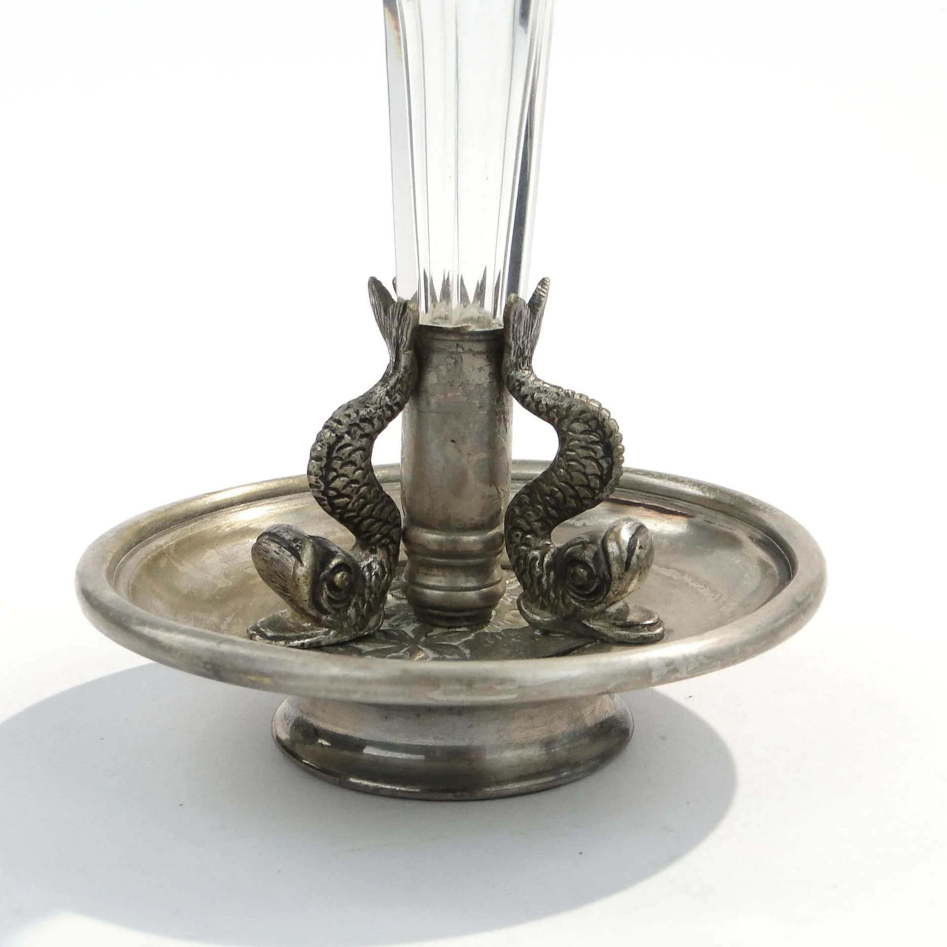 Vase with Dolphins, copper brass, clear crystal, Austria-Hungary, 19th c. - 14732