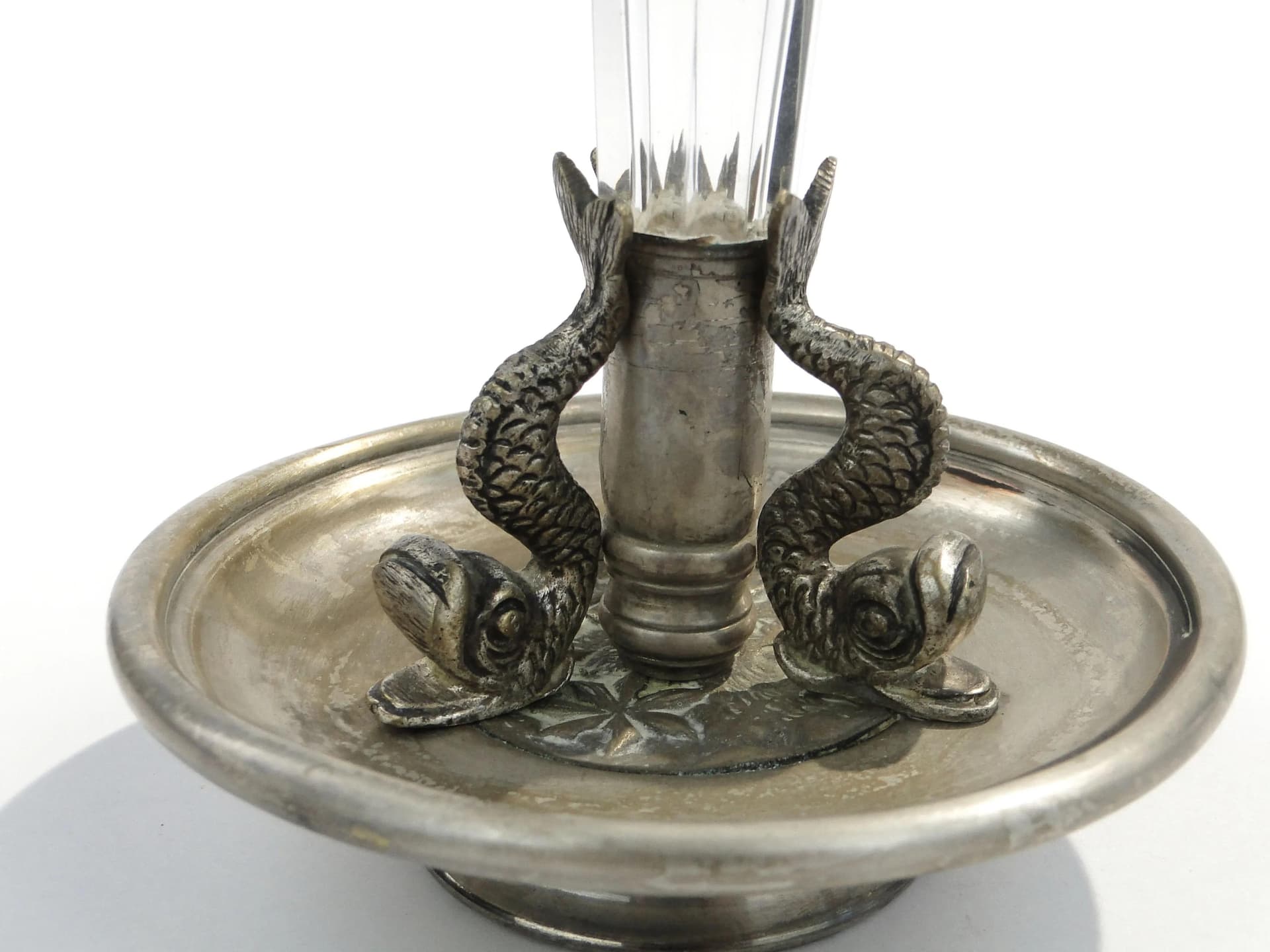 Vase with Dolphins, copper brass, clear crystal, Austria-Hungary, 19th c. - 14733