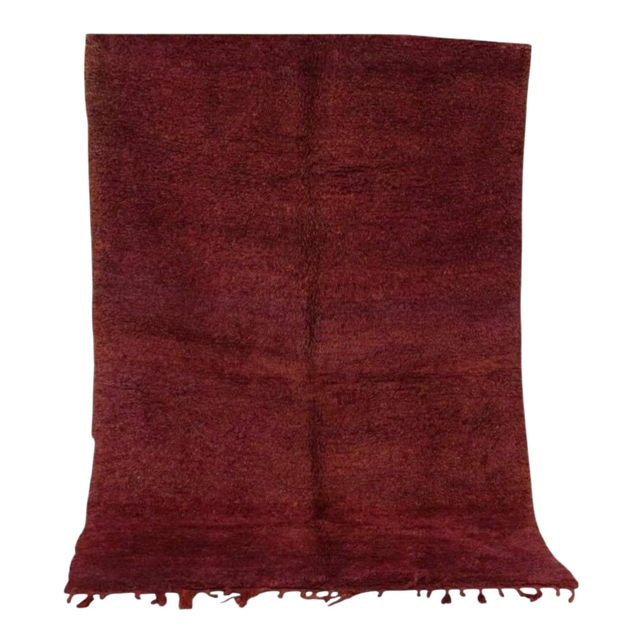 Ręcznie tkany dywan 150x250 cm, wełna, bordowy, Maroko