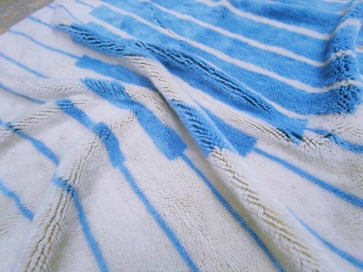 Ręcznie tkany dywan 150x250 cm, wełna, biały, niebieski, Maroko - 204360