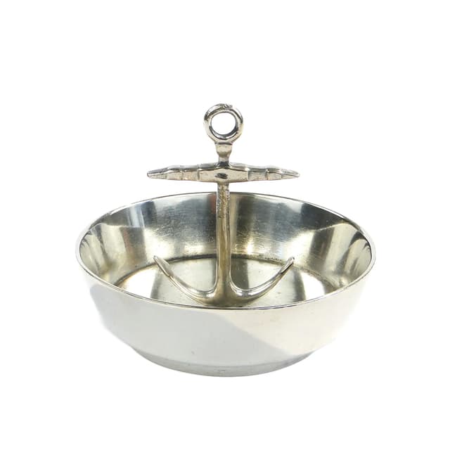 Popielniczka marynistyczna, srebro, Bracia Henneberg, Polska, lata 30. - WYMIARY