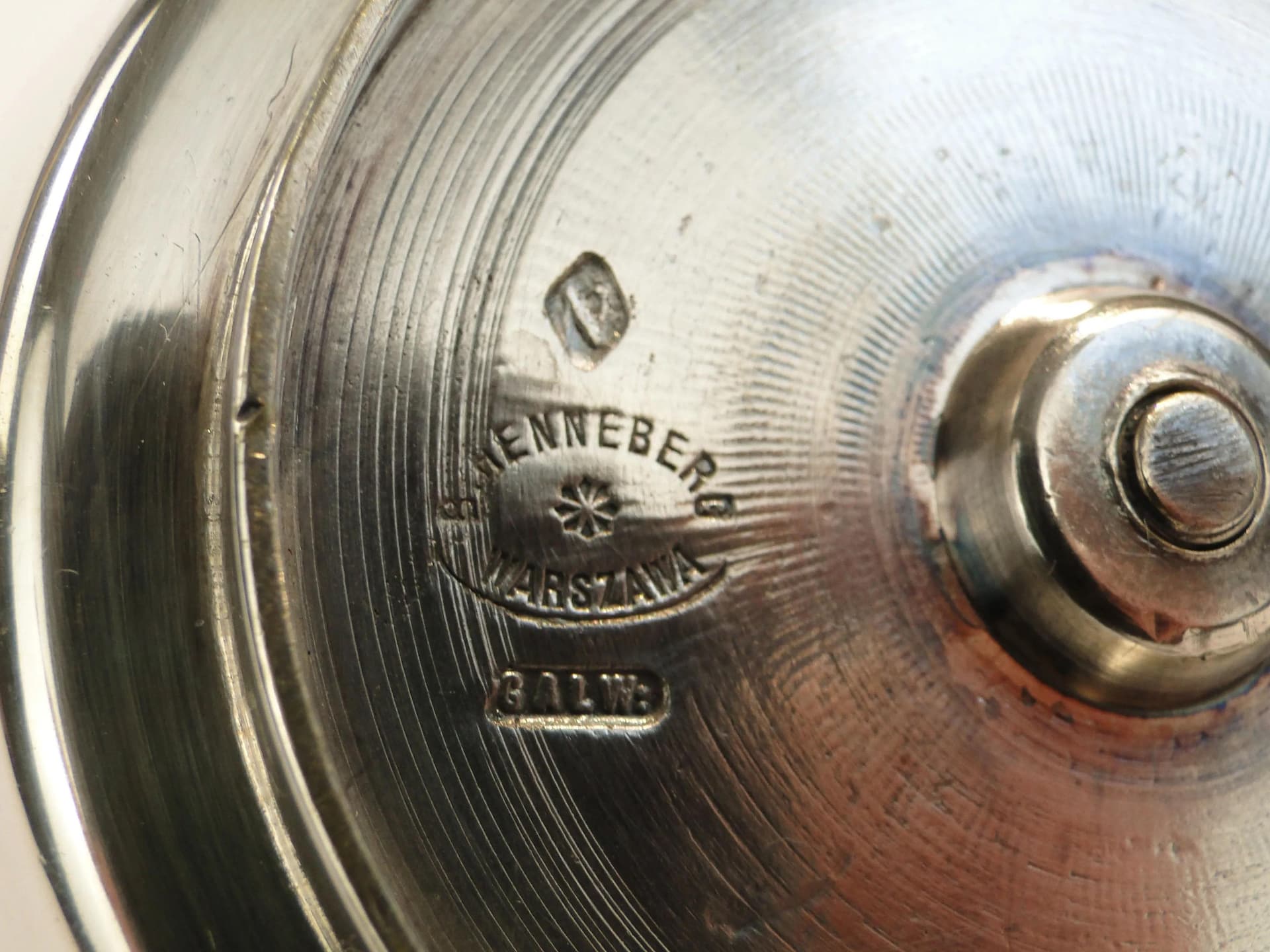 Popielniczka marynistyczna, srebro, Bracia Henneberg, Polska, lata 30. - 14729