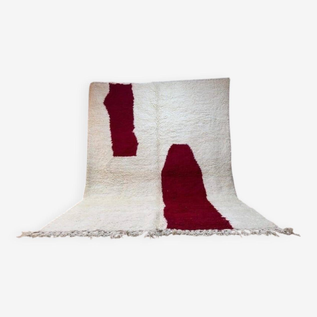 Ręcznie tkany dywan 200x300 cm, wełna, bordowy, Maroko - 204297